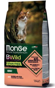 Picture of Monge Cat Bwild Grain Free Adult Salmon With Peas -1.5Kg