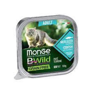 Picture of Monge Natural Super Premium Bwild Grain Free Formula Adult Cat Paté Terrine Codfish with Vegetables -100 g