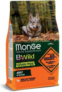 Picture of Monge Natural Superpremium Grain Free Formula All Breeds Adult Dog Duck With Potatoes 12kg